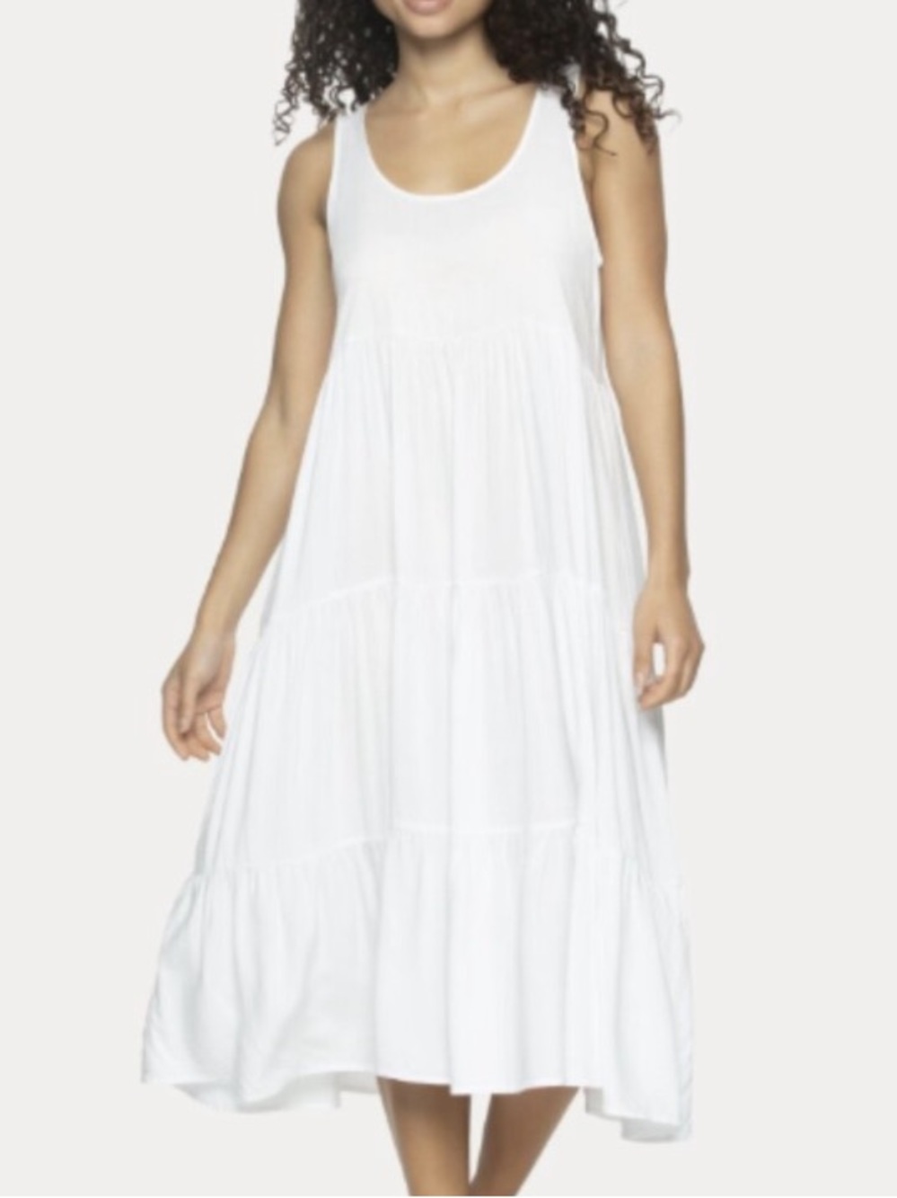 Felina White Isabella Tiered Challis Nightgown